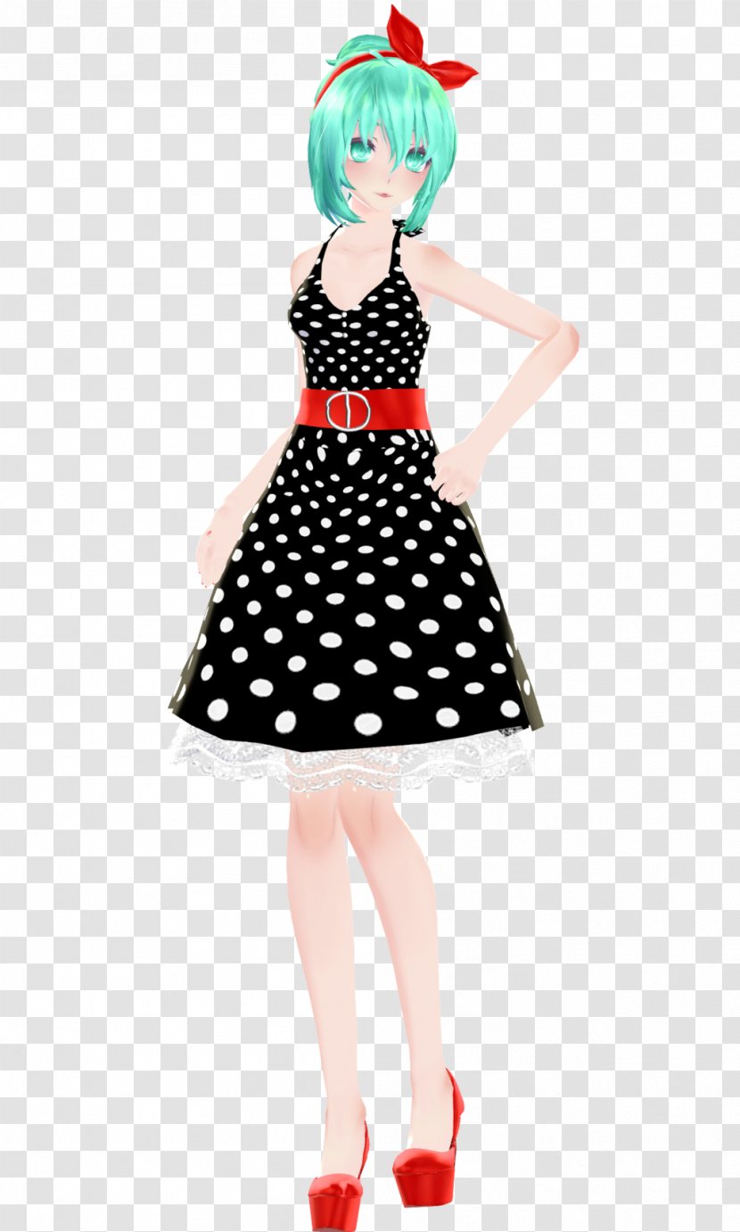 DeviantArt Clothing Polka Dot Dress - Watercolor - Rockabilly Transparent PNG