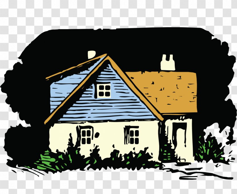 House Illustration - Home - Hand Colored Houses Landscape Outdoor Grass Transparent PNG