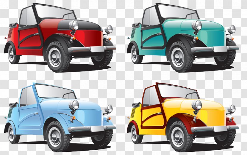 Royalty-free Clip Art - City Car - Four Kinds Of Hand-painted Cartoon Classic Transparent PNG