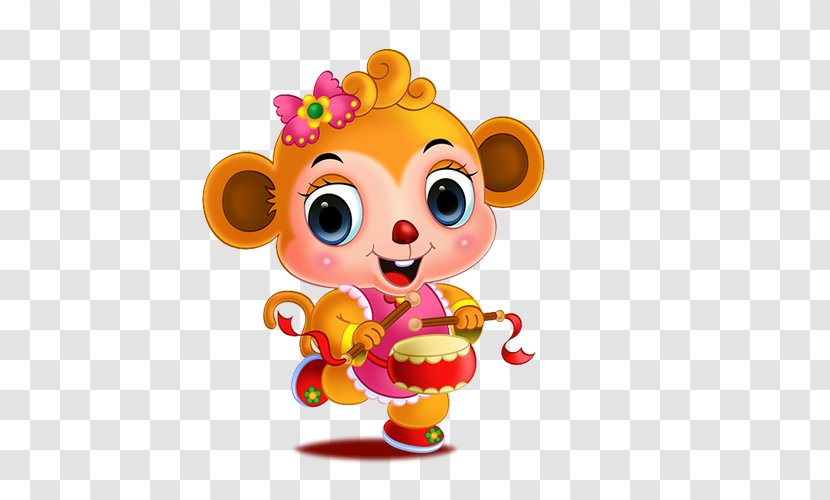 Lichun Caishen Happiness Chinese New Year Bodhisattva - Cute Cartoon Monkey Transparent PNG