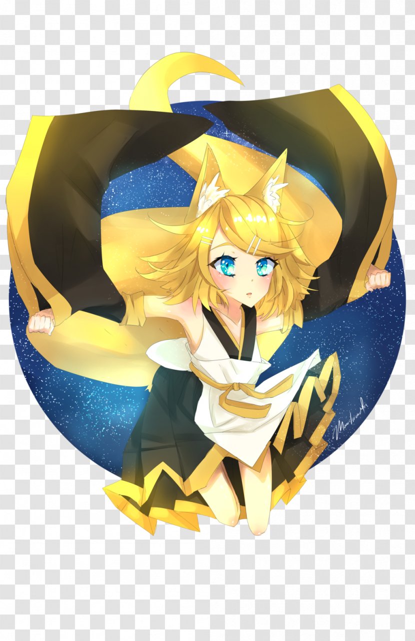 Tenko Fox Kagamine Rin/Len Kitsune - Silhouette - Celestial Transparent PNG