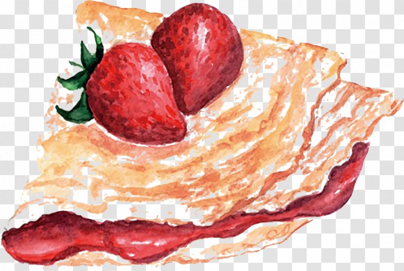 Pancake Watercolor Painting Royalty-free Illustration - Whipped Cream - Bread Transparent PNG