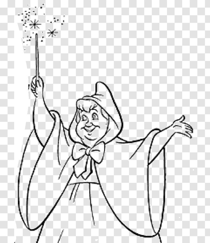 Fairy Godmother Cinderella Coloring Book Colouring Pages - Heart - Cinderellas Transparent PNG