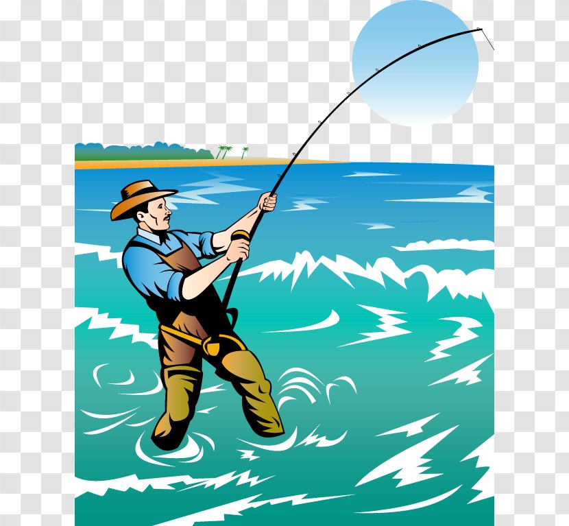 Fishing Rod Fisherman Clip Art - Grass - Vector Transparent PNG