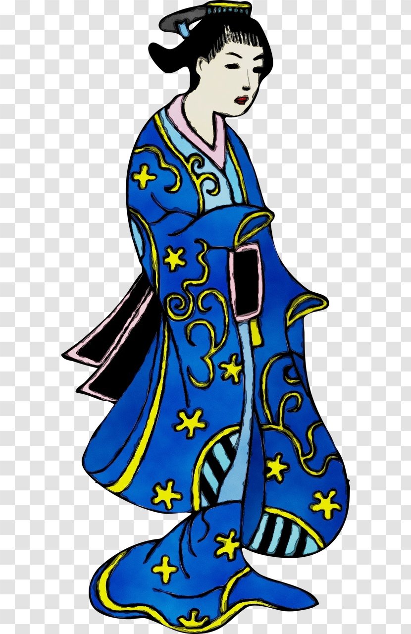 Geisha Costume Design - Wet Ink Transparent PNG