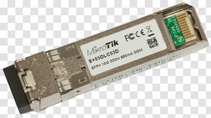 Small Form-factor Pluggable Transceiver MikroTik 10 Gigabit Ethernet SFP+ Multi-mode Optical Fiber - Fast - Mikrotik Transparent PNG