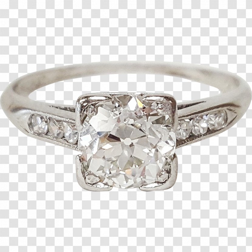 Estate Jewelry Jewellery Wedding Ring Ruby Lane - Platinum - Hand Painted Diamond Transparent PNG