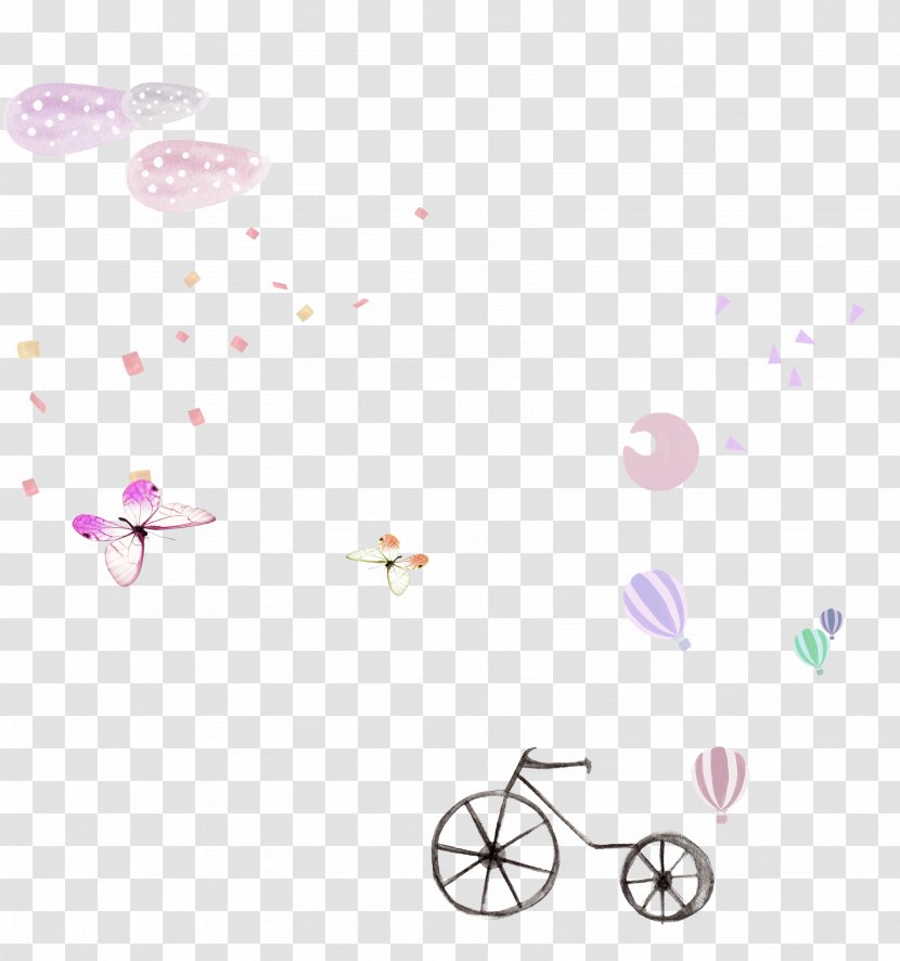 Bicycle Drawing Cycling Download - Purple - Hot Air Balloon Cyclists Transparent PNG