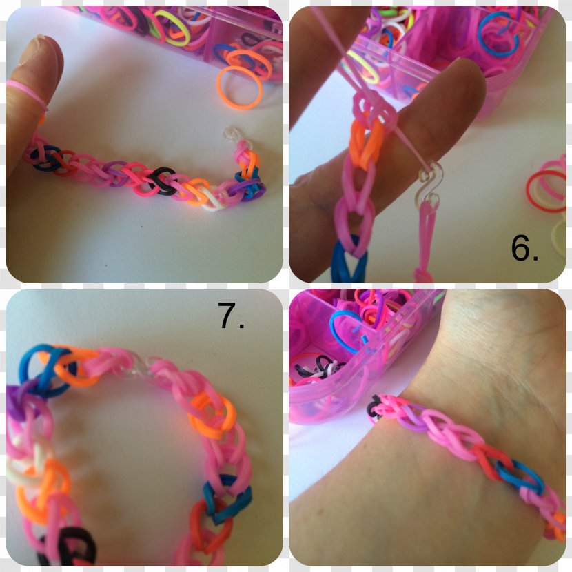 Rainbow Loom Bracelet Rubber Bands How-to - Cartoon - Silhouette Transparent PNG