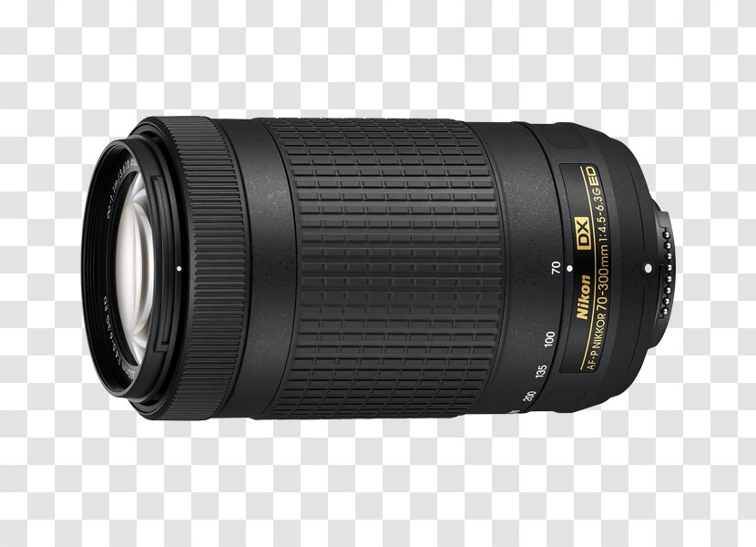 Nikon AF-P DX Nikkor 70-300mm F/4.5-6.3G ED VR Autofocus Format - Camera - Lens Transparent PNG