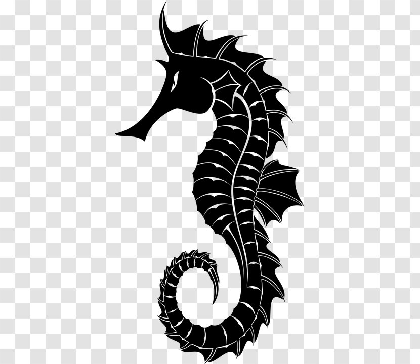 Silhouette White's Seahorse Clip Art - Monochrome Photography - Fictional Character Transparent PNG