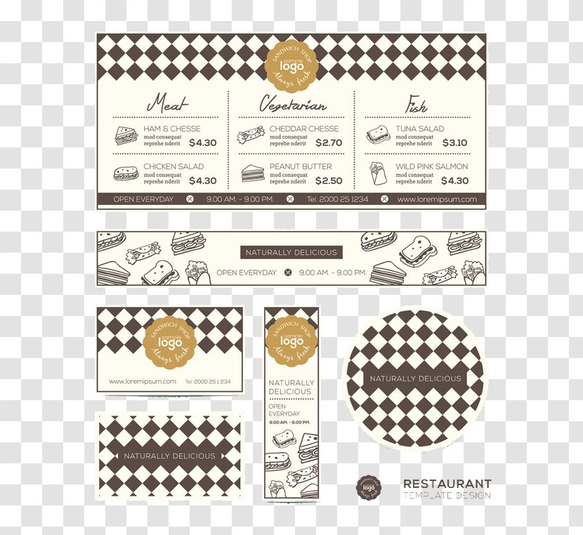 Cafe Delicatessen Bakery Menu Sandwich - Vector Food Transparent PNG