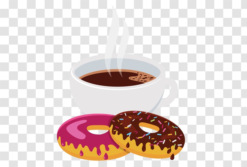 Cafe Coffee Cup Donuts Breakfast - And Transparent PNG