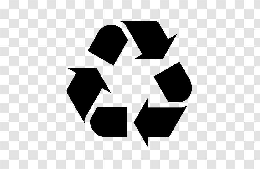 Recycling Symbol Bin - Black And White - Recycling-symbol Transparent PNG