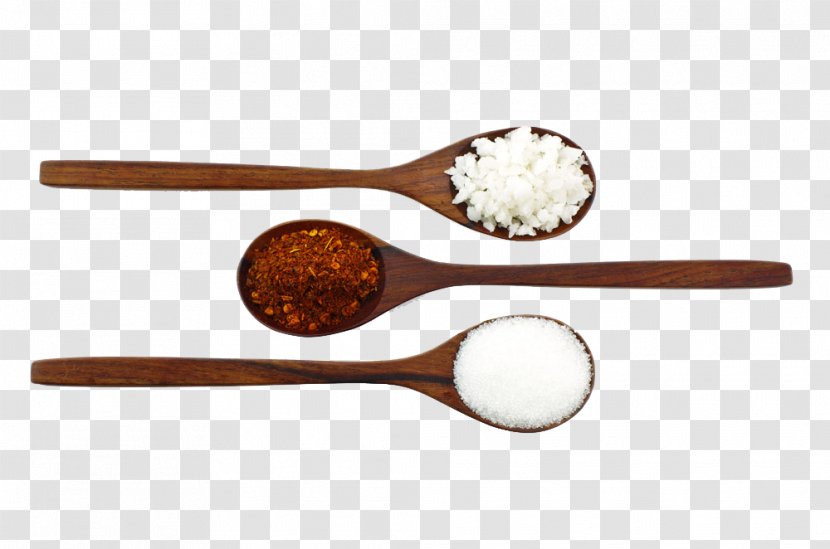 Condiment Salt Spoon Ingredient - Vector Wooden With Rice Transparent PNG