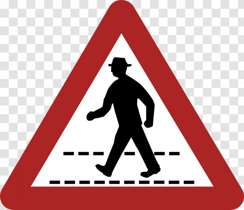 Traffic Sign Pedestrian Crossing Warning Vienna Convention On Road - Code - Danger Transparent PNG