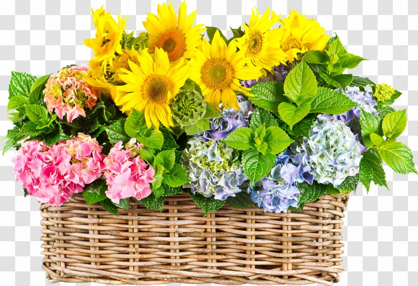 Basket Desktop Wallpaper Flower Hydrangea Wicker - Floristry - Flowers Clipart Exotic Transparent PNG