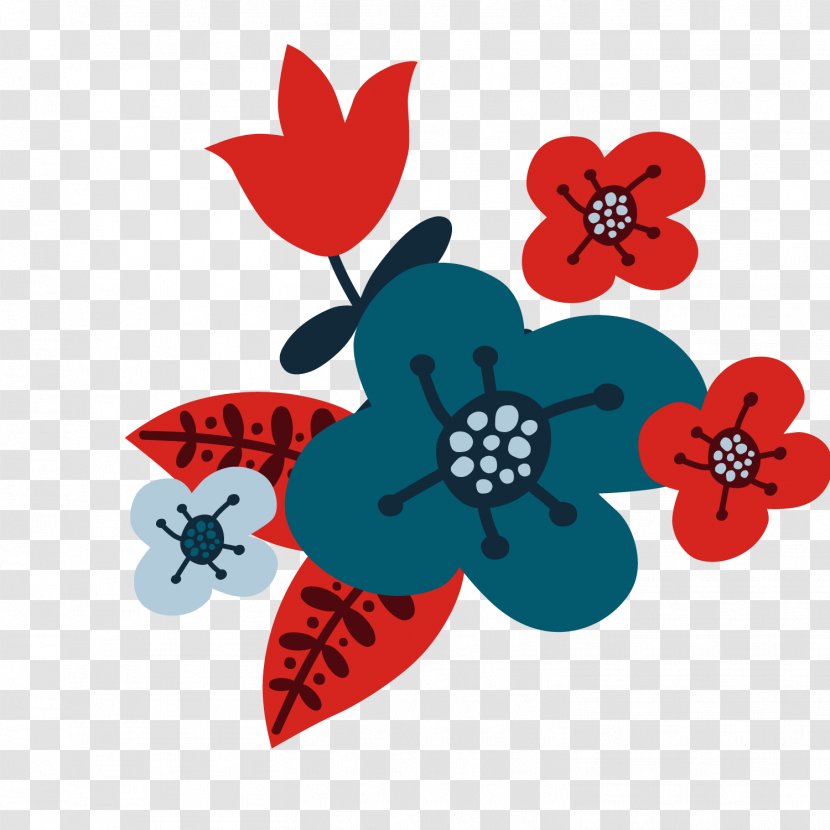 Flower Christmas - Gift - Red Vector Transparent PNG