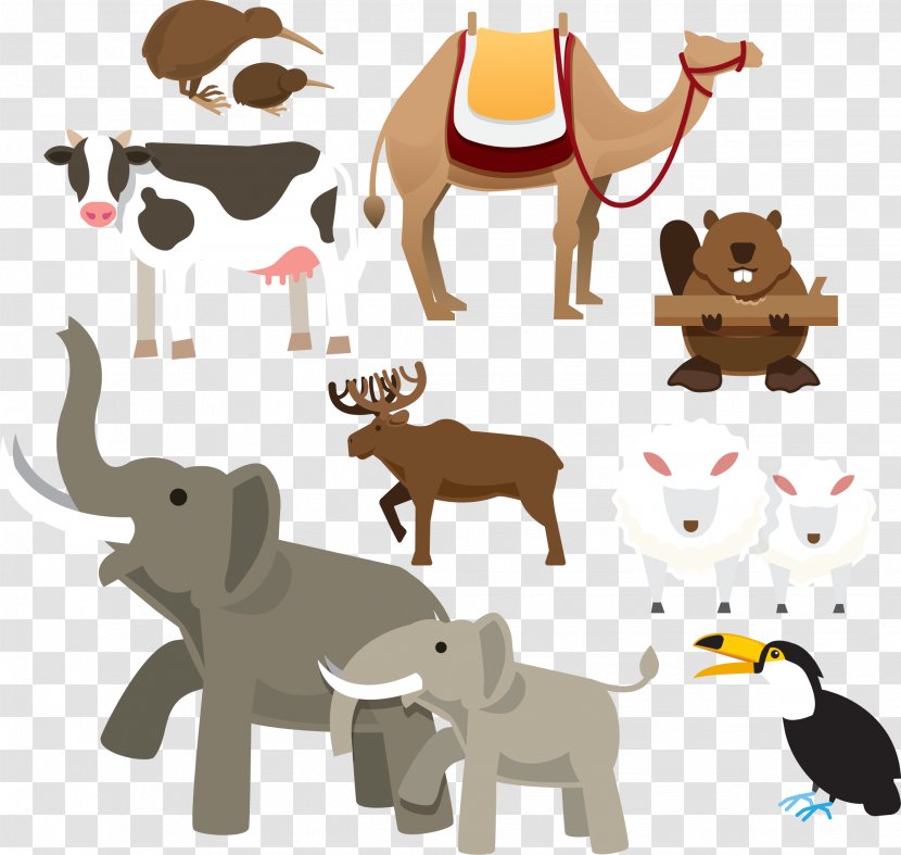 Thailand Thai Cuisine Drawing Illustration - Vector Material Animal Elephant Camel Cows Transparent PNG