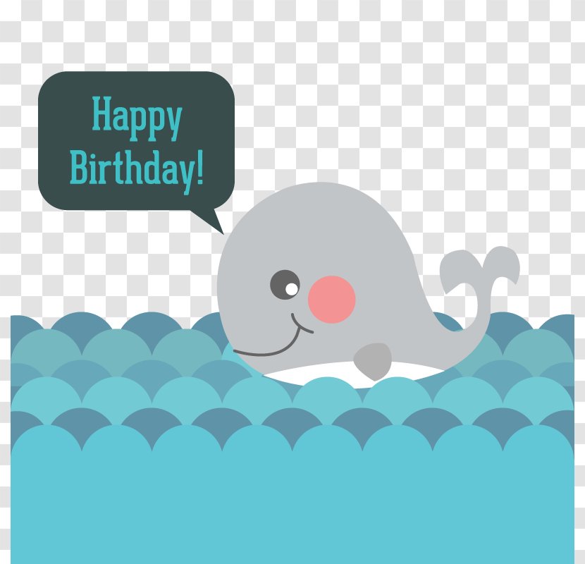 Wedding Invitation Happy Birthday To You Greeting Card - Vector Great Whales Transparent PNG