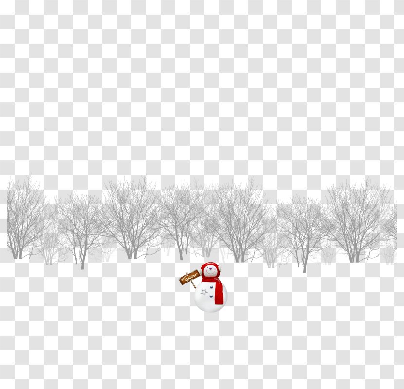 Snowman Tree Red - Branch - And On Snow Transparent PNG