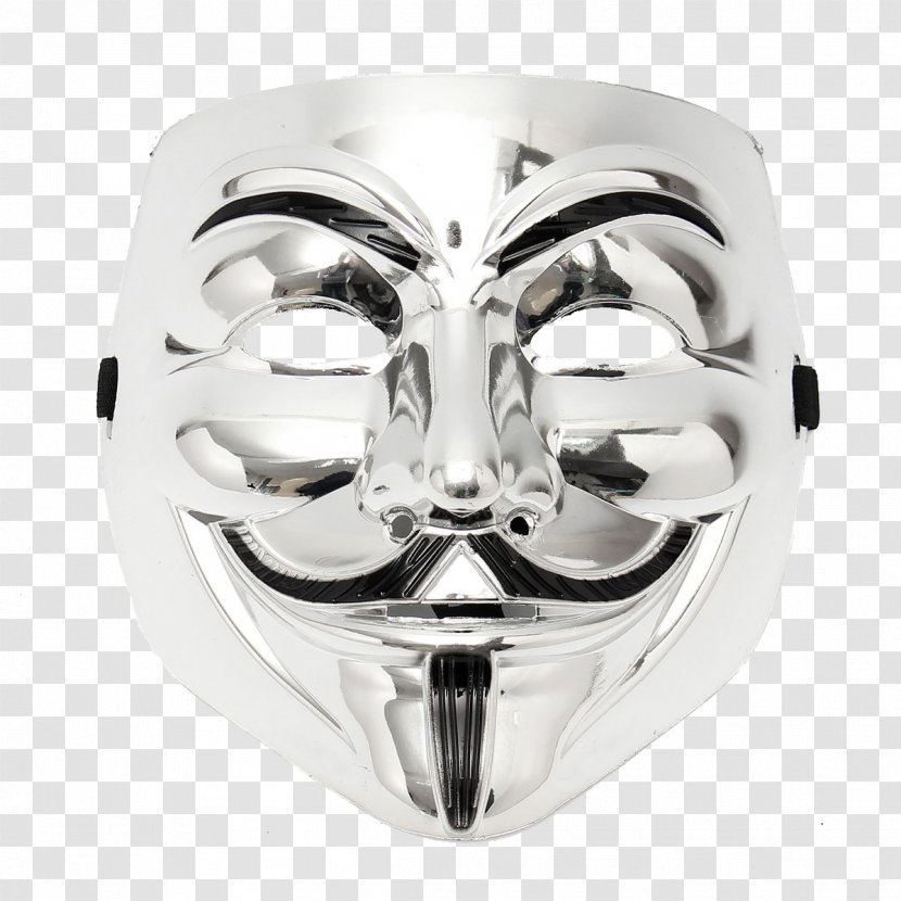 V For Vendetta Guy Fawkes Mask Costume - Metal - Batman Transparent PNG