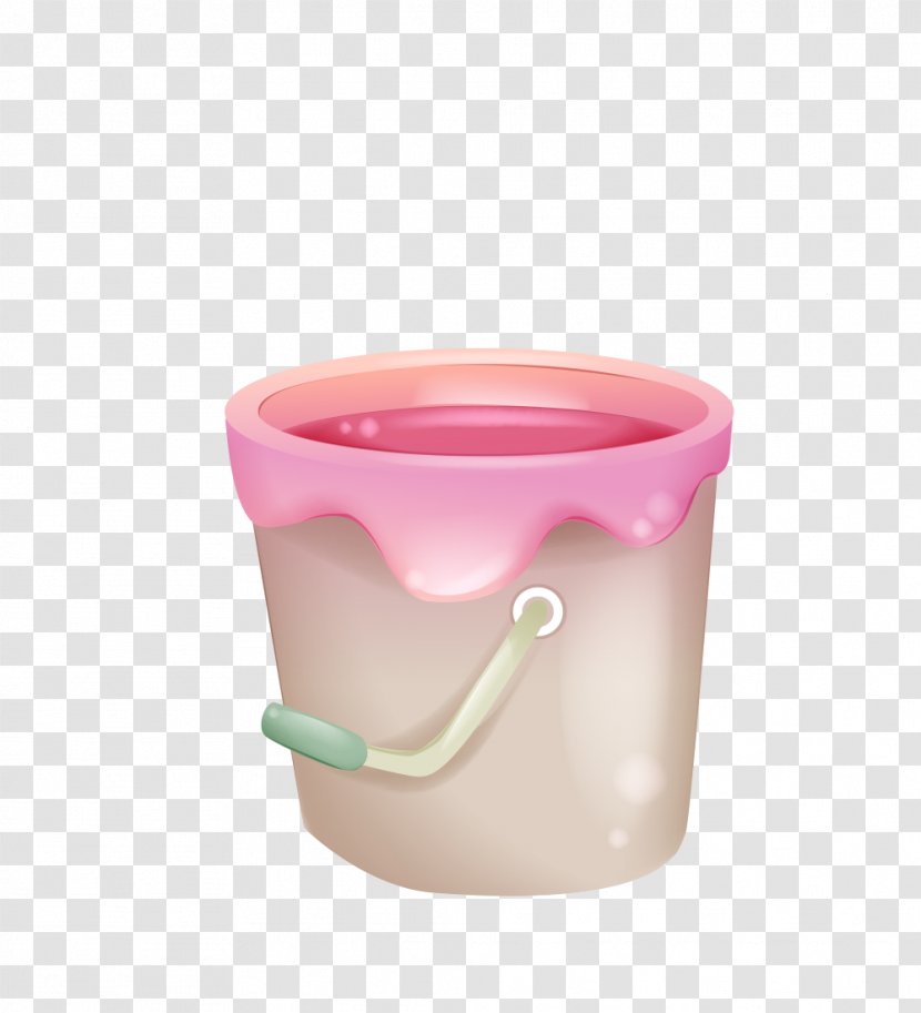 Bucket - Pink - Cartoon Transparent PNG