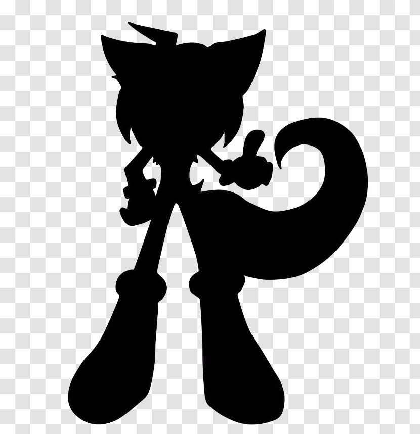 Cat Silhouette White Character Clip Art - Black Transparent PNG