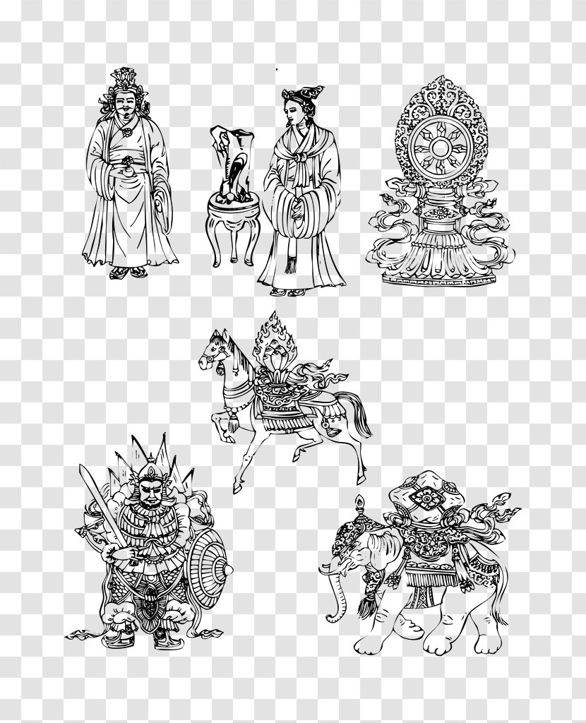 Tibetan People Buddhism Culture - Vector Material Elements Of Transparent PNG