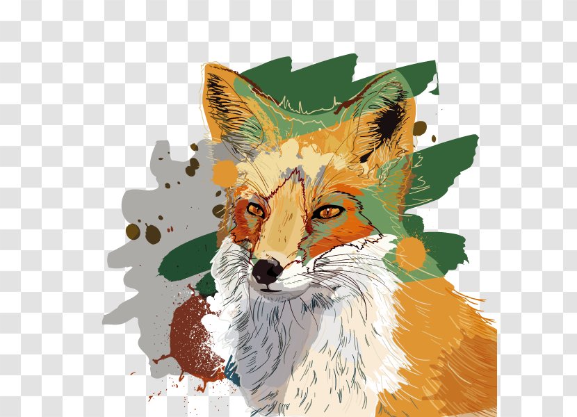 Watercolor Painting Poster Illustration - Pencil - Vector Fox Transparent PNG