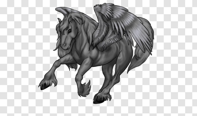 Unicorn Mustang Sketch Legendary Creature Image - Golf Clubs - Friesian Streamer Transparent PNG