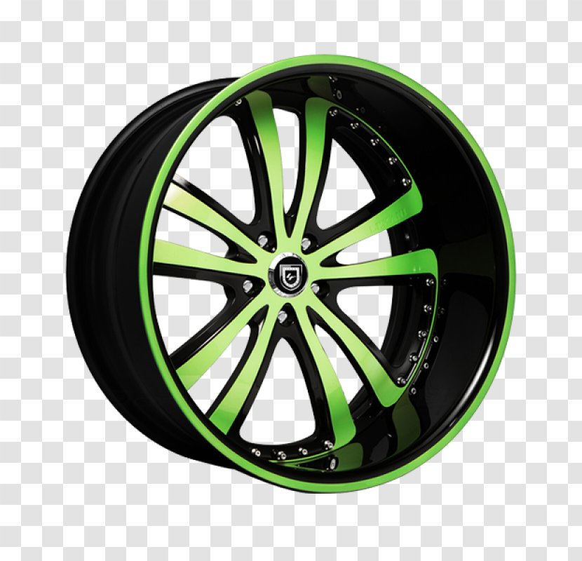 Alloy Wheel Rim Spoke Tire - Green - Continental Line Transparent PNG