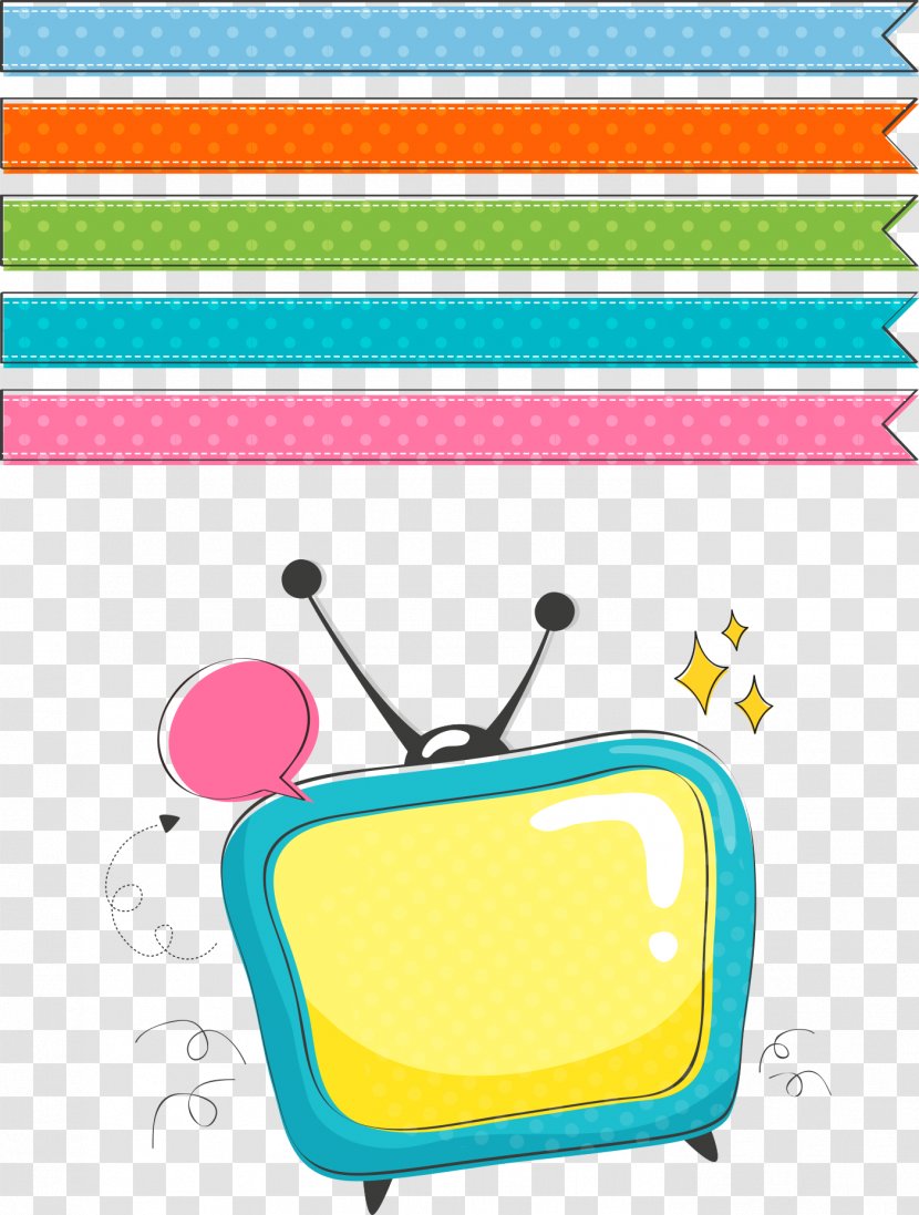 Drawing Television Clip Art - Material - Vector Color Ribbons And TV Transparent PNG