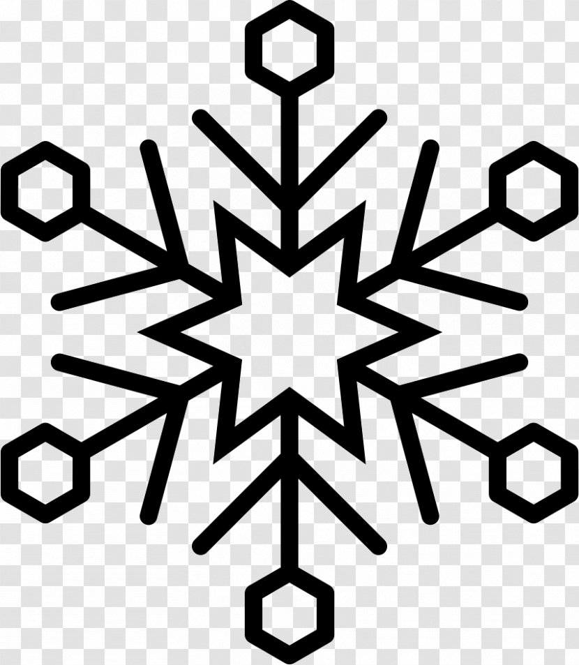 Snowflake Hexagon Shape Five-pointed Star - Monochrome Photography Transparent PNG
