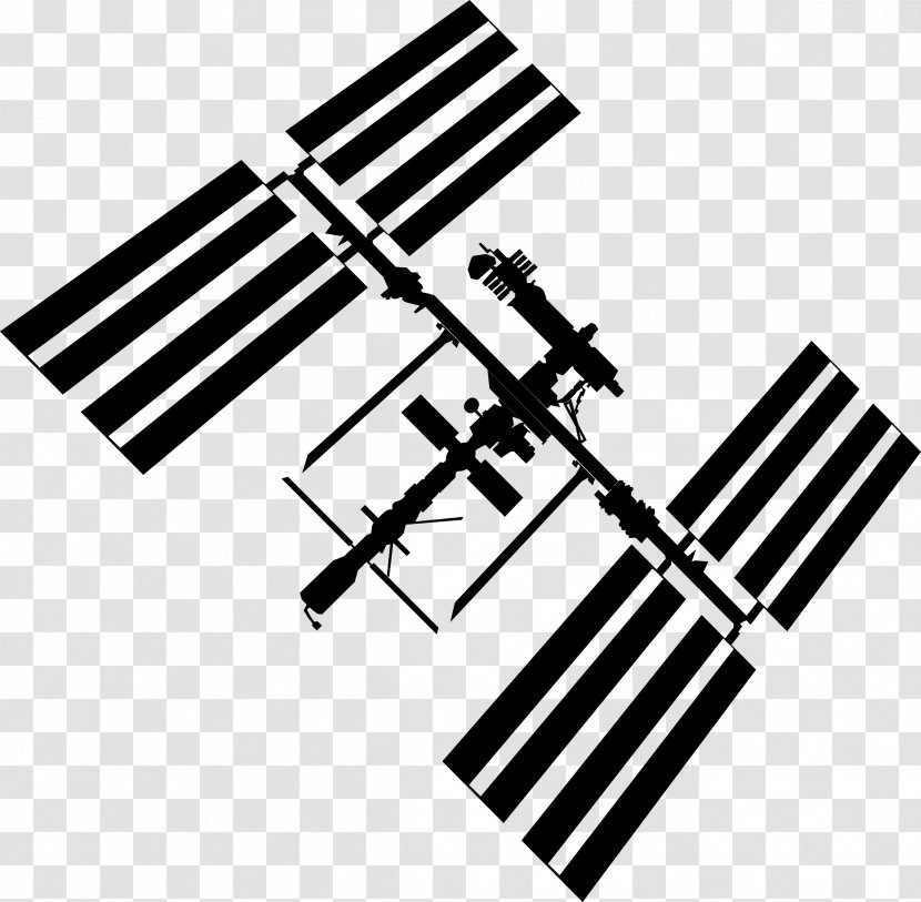 International Space Station Shuttle Program Clip Art - Black And White - Satelite Transparent PNG