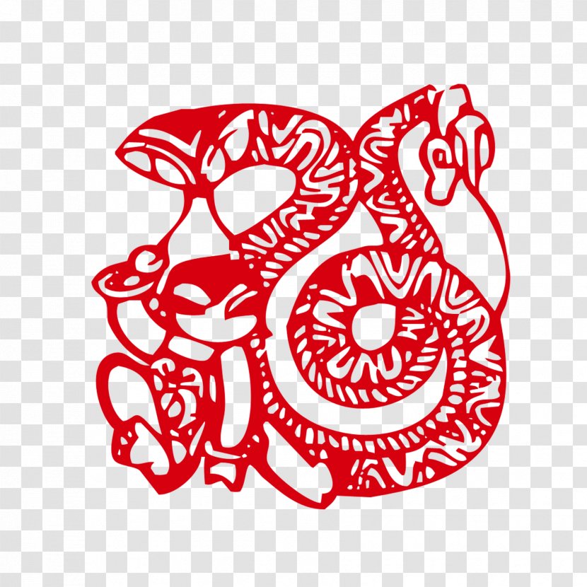 Chinese Zodiac Snake Rat Papercutting New Year - Paper-cut Transparent PNG