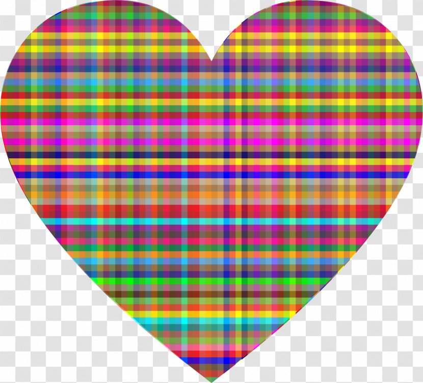 Heart Love Clip Art - Tartan - Checkered Transparent PNG