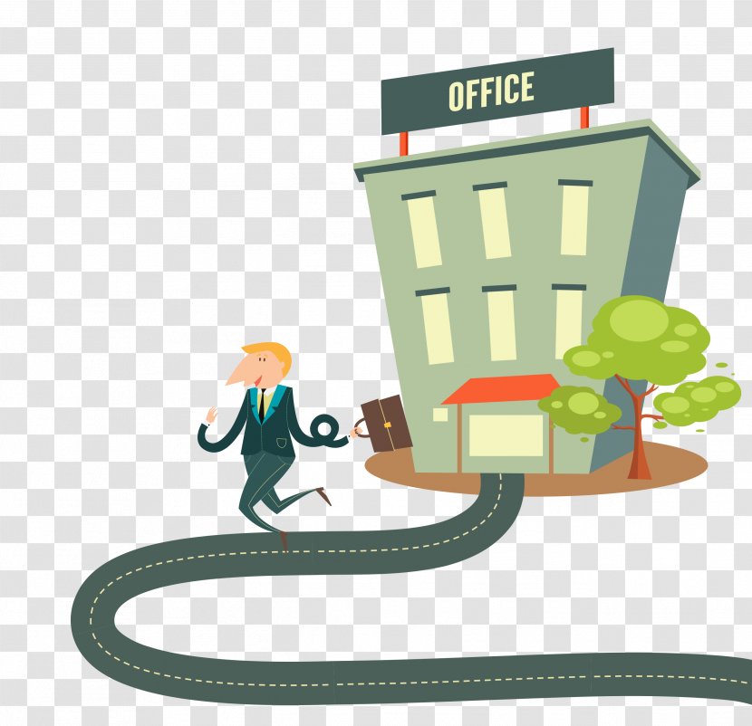Building Drawing Apartment Landscape - Green - Cartoon Police Station Transparent PNG