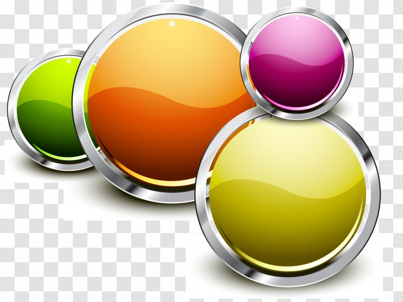 Circle Button Download Icon - Design - Vector Metal Transparent PNG