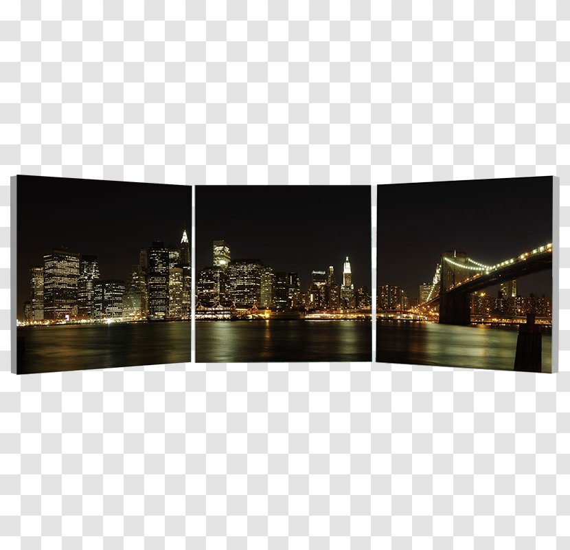 New York City Skyline Cityscape Triptych Transparent PNG