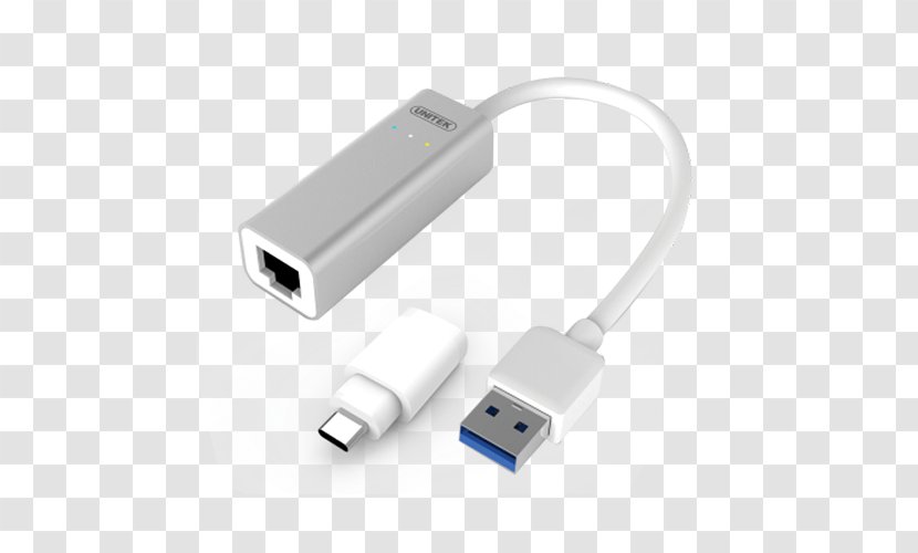 USB-C Network Cards & Adapters Gigabit Ethernet USB 3.0 - Usb Cable Transparent PNG