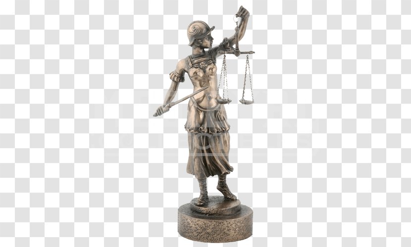 Statue Bronze Sculpture Lady Justice - Sword Of Transparent PNG