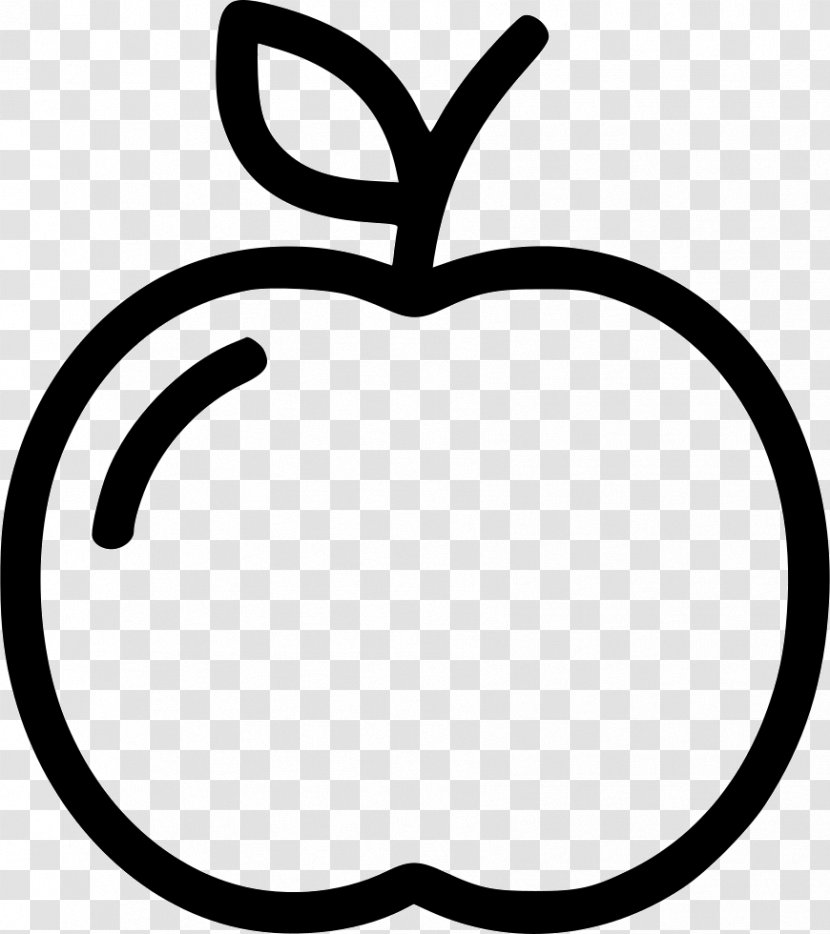 Clip Art Apple Food Veganism - Blackandwhite - Vector Transparent PNG