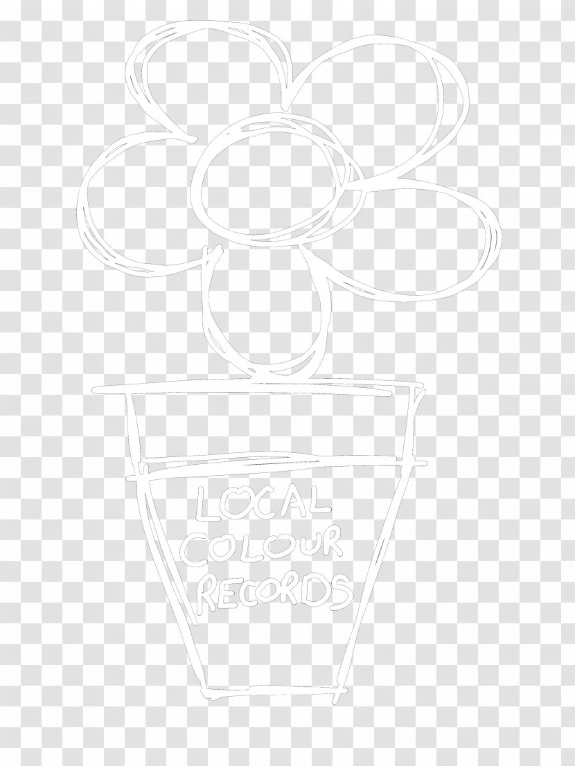 White Drawing - Black - Flowerpot Transparent PNG