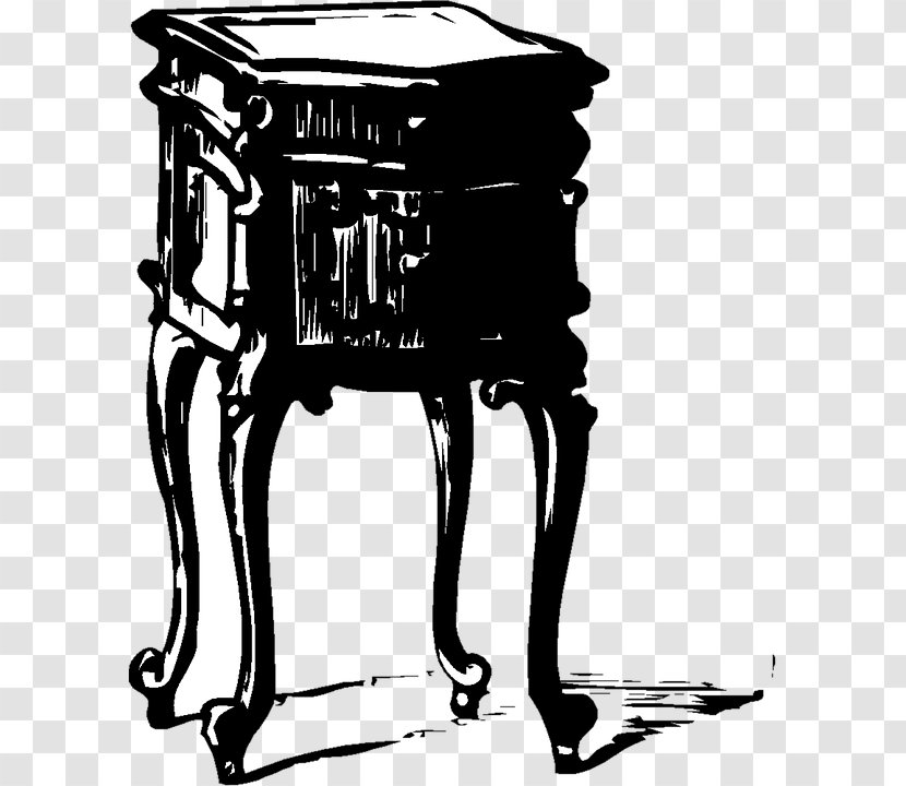 Bedside Tables Clip Art Furniture Illustration - Bed Frame - Table Transparent PNG