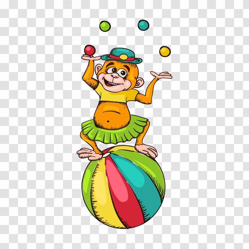 Circus Cartoon Royalty-free - Happiness - Vector Little Monkey Acrobatics Transparent PNG