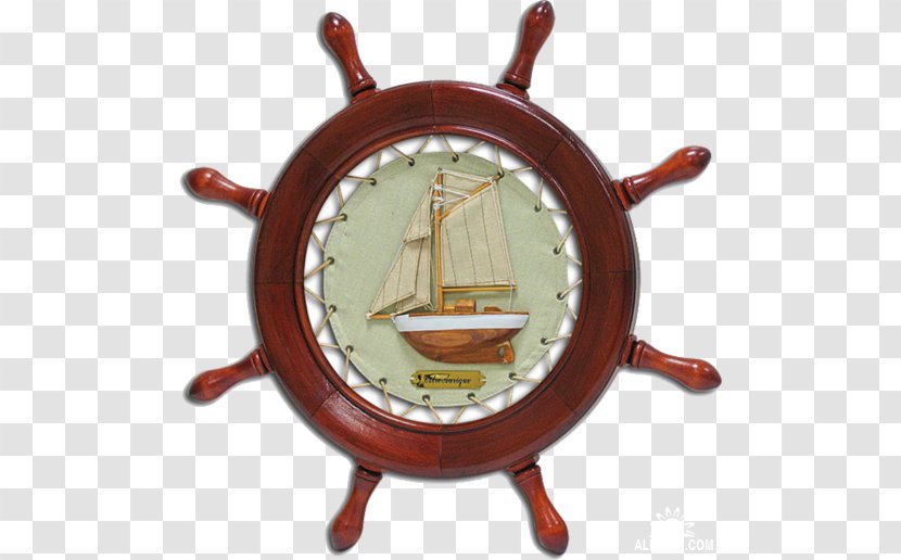 Ship's Wheel Rudder Boat Clock - Maritime Transport - Ship Transparent PNG
