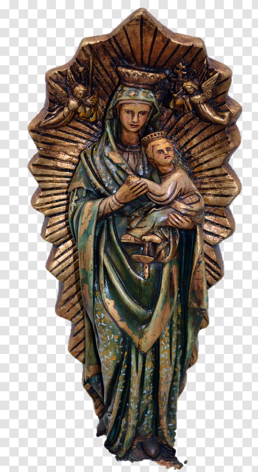 Our Lady Of Perpetual Help Bronze Sculpture Sacred Heart Apostleship Prayer - Nossa Senhora Transparent PNG