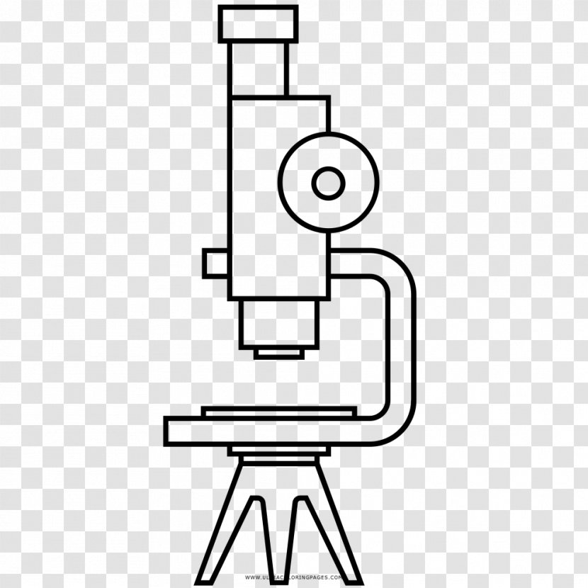 Drawing Optical Microscope Coloring Book Black And White - Diagram Transparent PNG