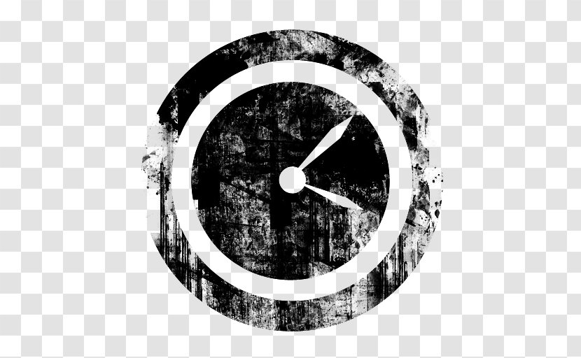 Logo White Clock Facebook Font - Grunge Background Texture Transparent PNG